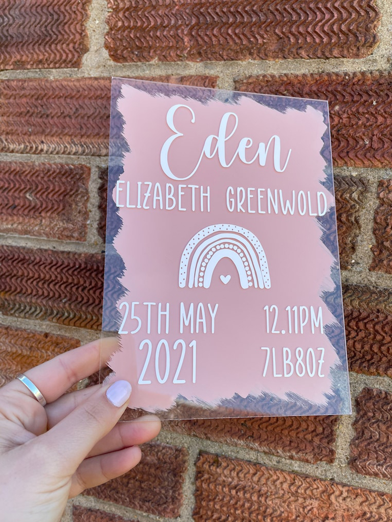 Baby Born Acrylic Sign, Baby Welcome Sign